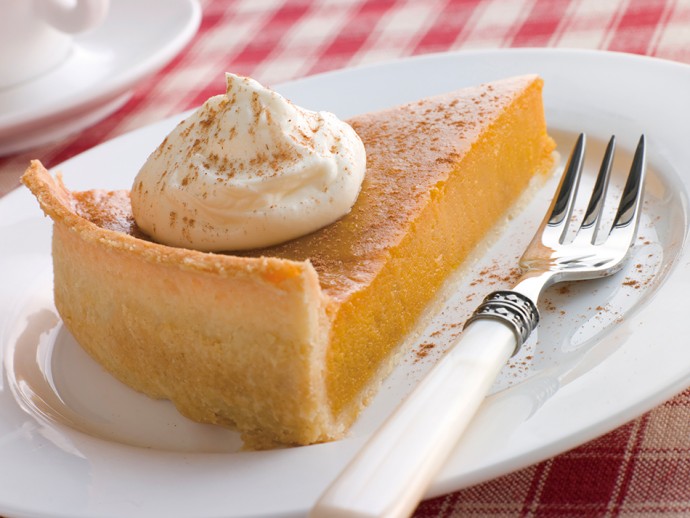 Slice Of Pumpkin Pie With Whipped Cream
